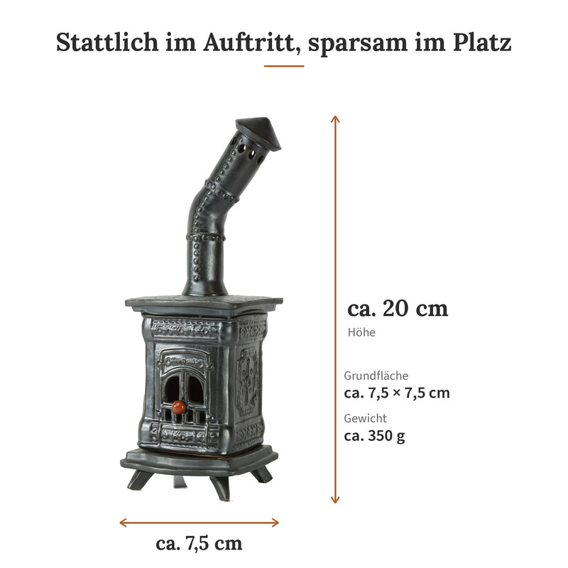R�ucherofen Molli Anthrazit aus handbemalter Keramik