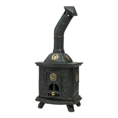 R�ucherofen Rolli Schwarz mit Goldkn�pfen aus...