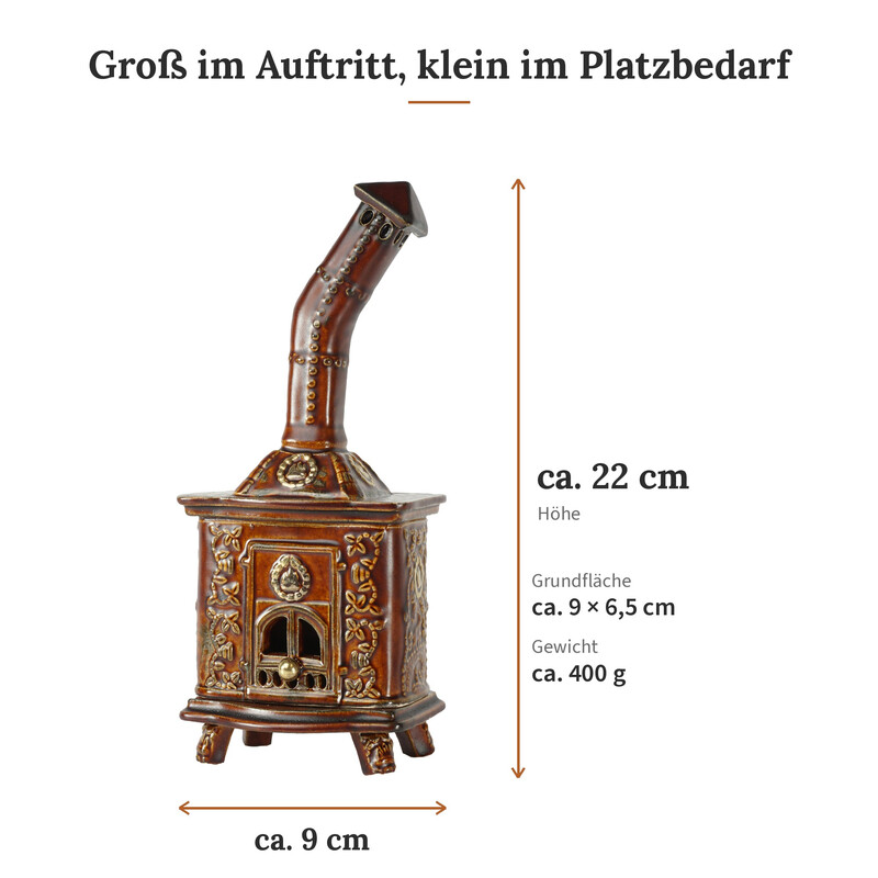 R�ucherofen Rolli Honigfarben aus handbemalter Keramik