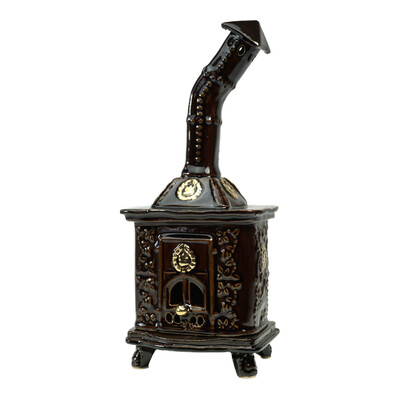 R�ucherofen Rolli Braun mit Goldkn�pfen aus handbemalter...