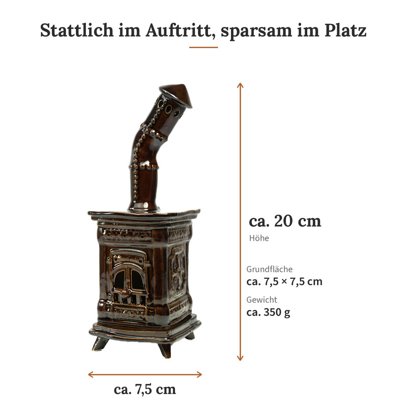 R�ucherofen Molli Braun aus handbemalter Keramik