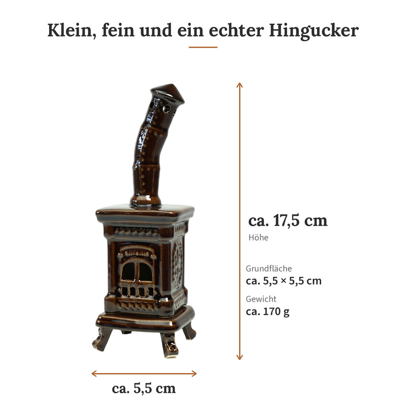 R�ucherofen Molli Braun mit Honigkn�pfen klein aus handbemalter Keramik