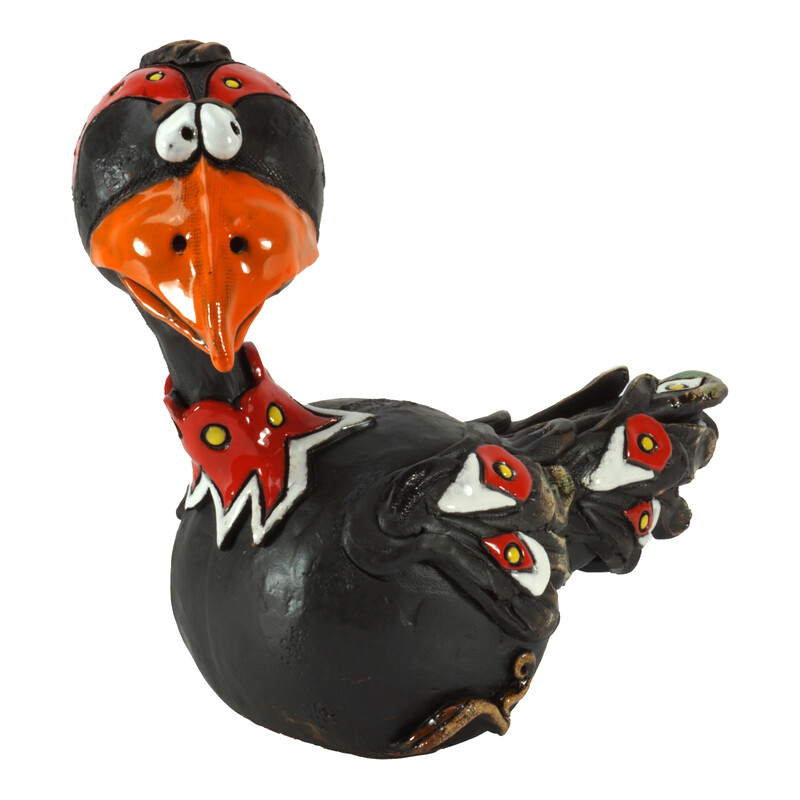 Au�enkeramik handgemacht Vogel Plum